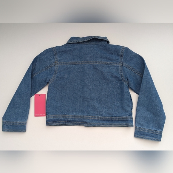 NWT Vince Camuto Kids (Sz 4) Jean Jacket w/Floral & Gold Accents & Side Pockets - Picture 8 of 11